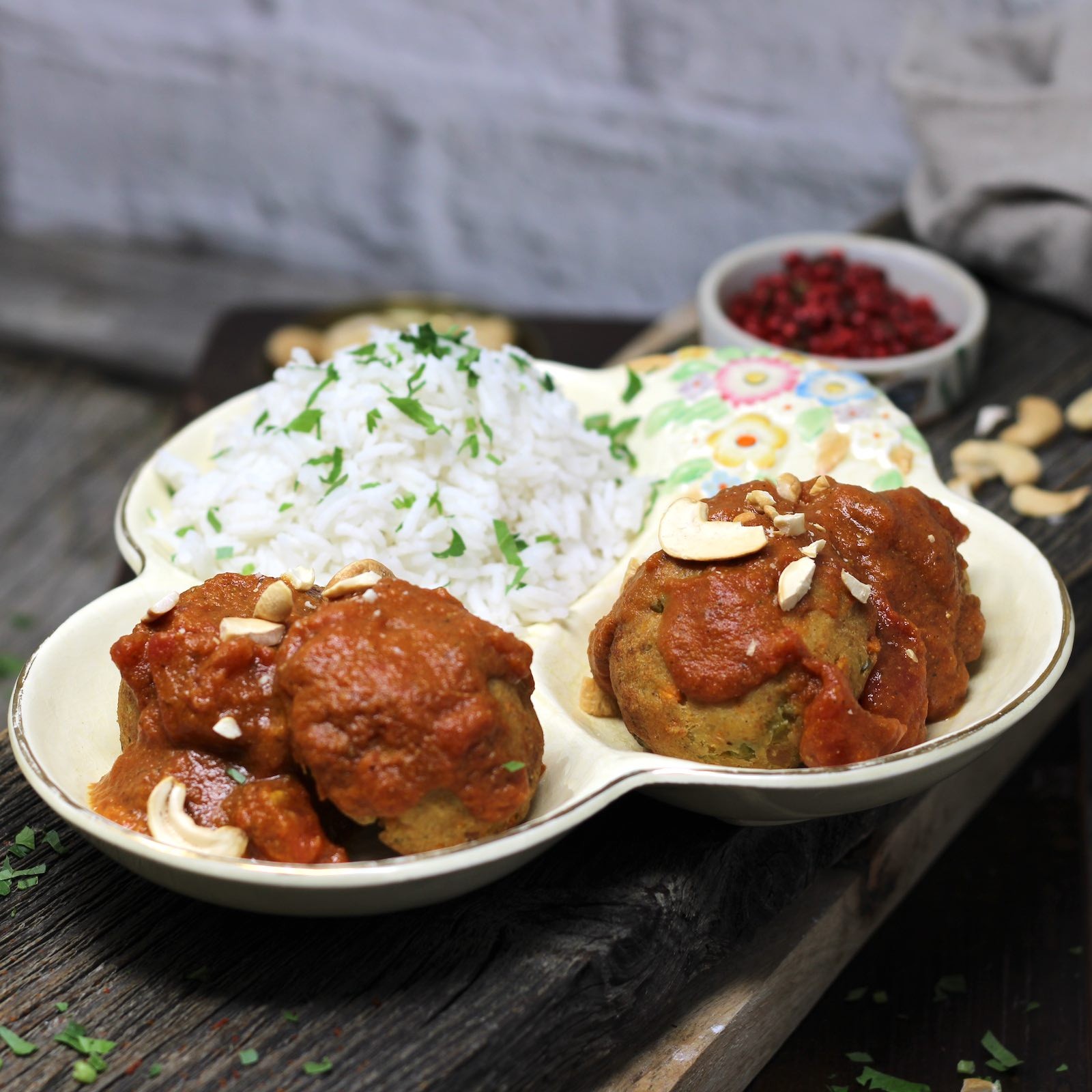 Malai Kofta - Indische Gemüsebällchen mit Basmatireis Malai Kofta - Indische Gemüsebällchen mit Basmatireis