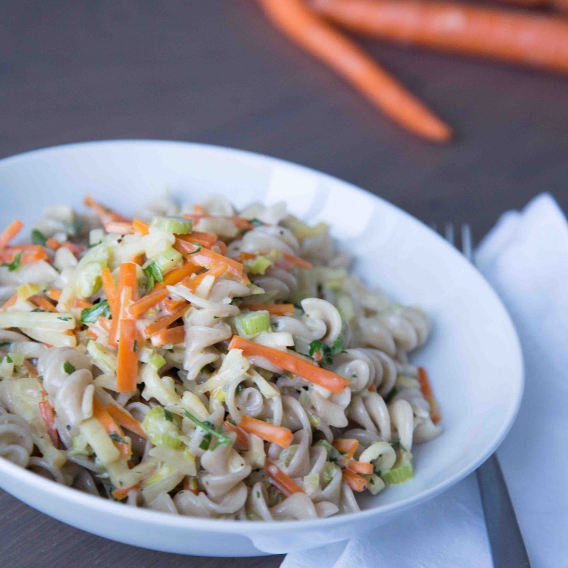 Dinkelnudeln mit winterlicher Gemüsesauce